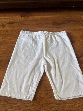 Pink Velvet white Bike shorts in size M (10-12)